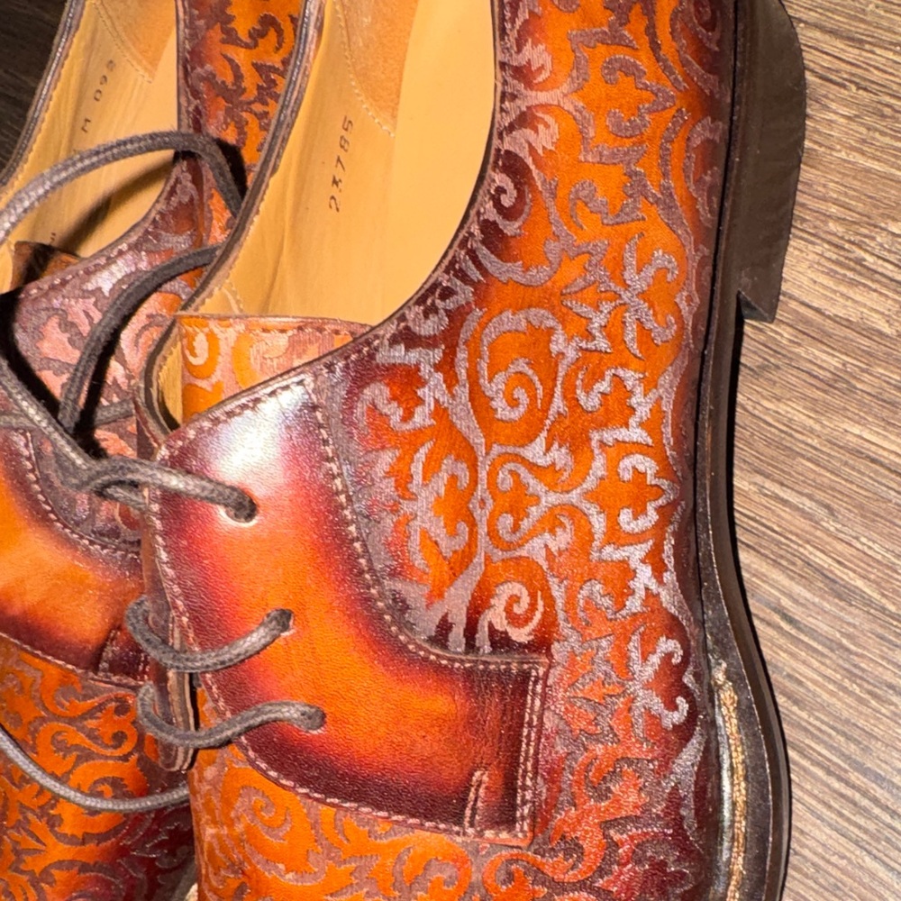 Mezlan Intricate Brown Leather Oxfords - Picture 8 of 12